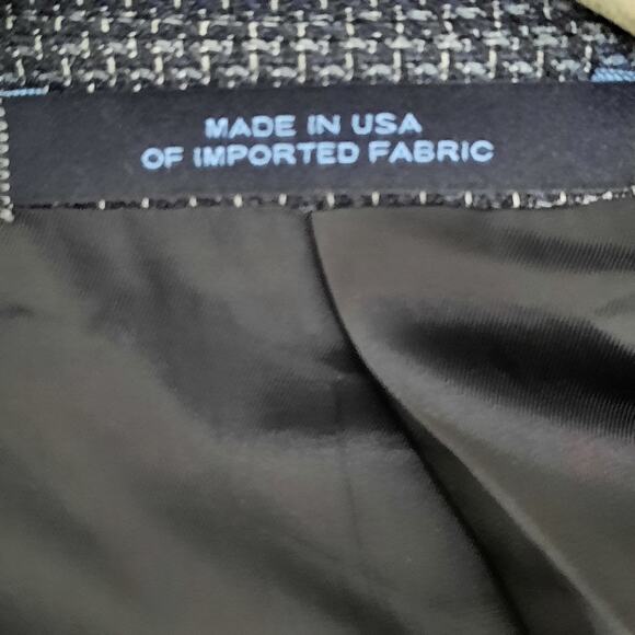 Joseph Abboud 46L Blazer Men Silk Wool Navy USA Nordstrom Union Made 2 Button - Picture 2 of 7